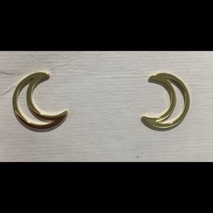 Crescent moon stud earrings